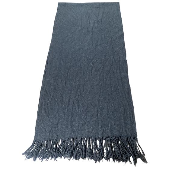 Saks Fifth Avenue Amicale 100% Cashmere Black Scarf 68x15 Fringe USA Made - Picture 3 of 6